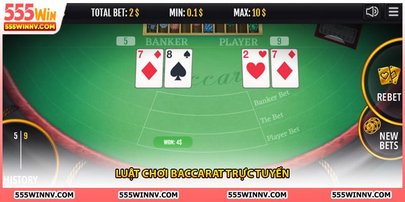 Luật chơi baccarat trực tuyến